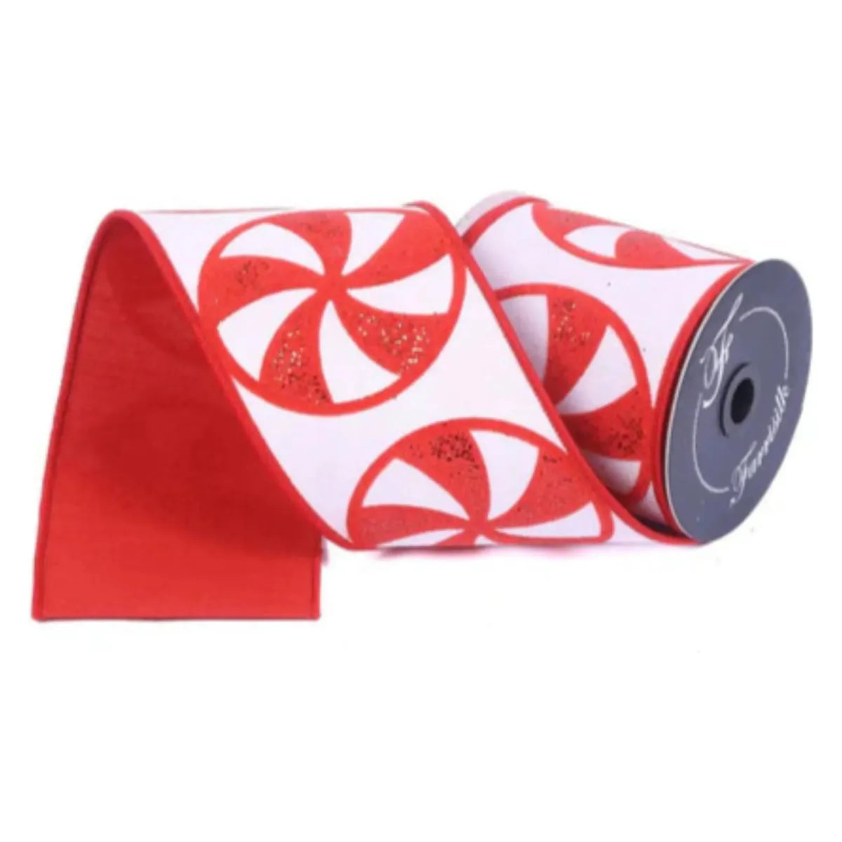 Shop For 4" Glitter Peppermint Candies Ribbon: Red (5 Yards)