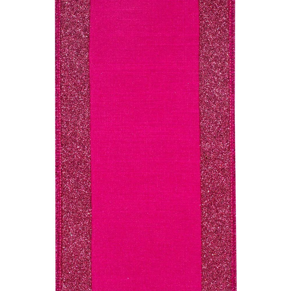 Shop For 4" Glitter Stripe Dupioni Ribbon: Fuchsia (5 Yards)