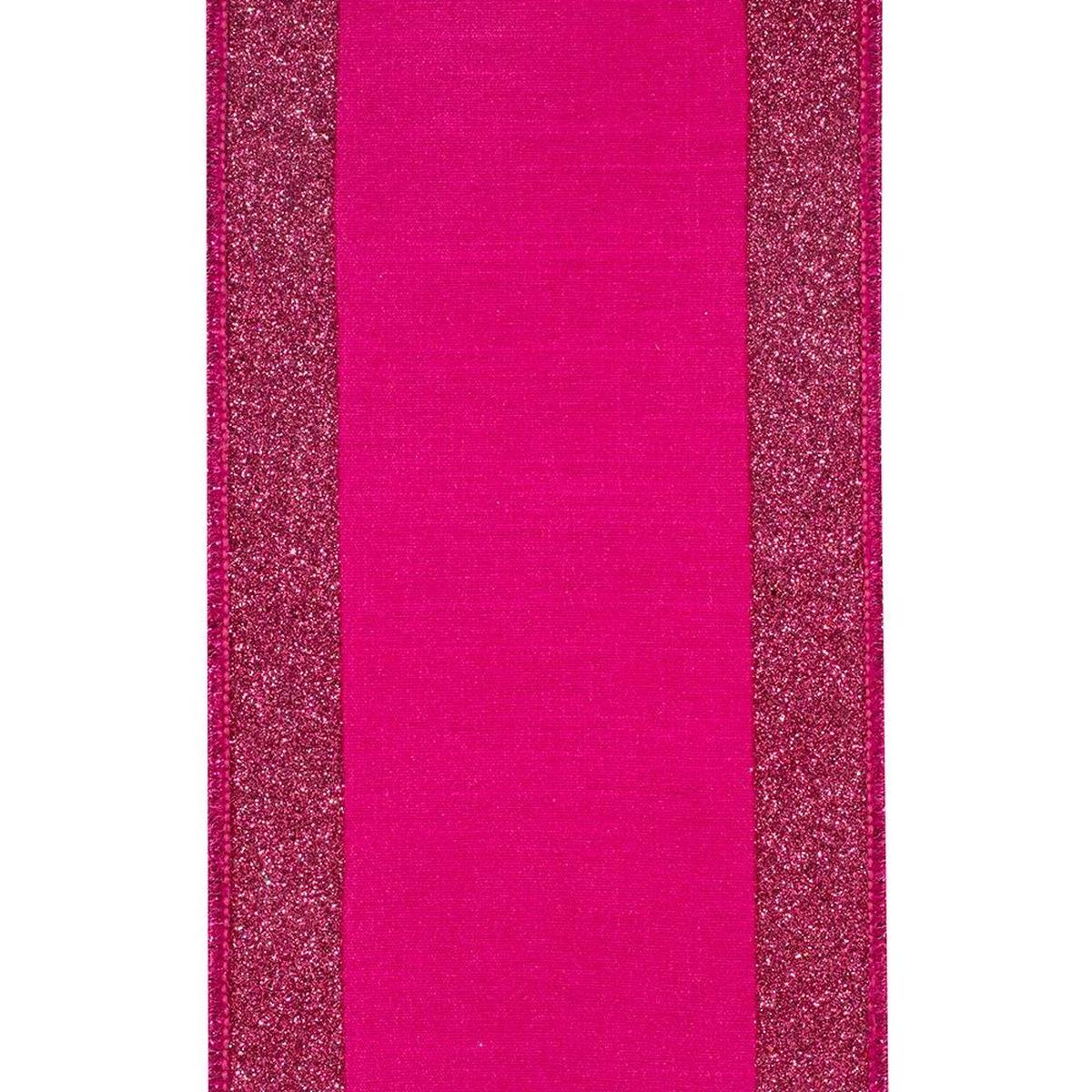 Shop For 4" Glitter Stripe Dupioni Ribbon: Fuchsia (5 Yards)