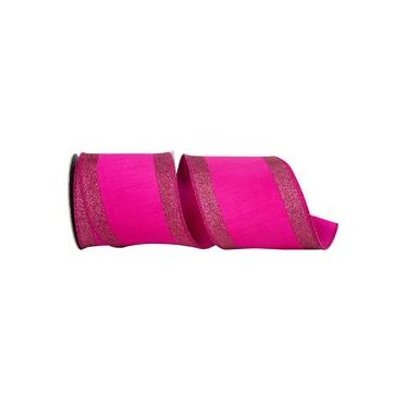 Shop For 4" Glitter Stripe Dupioni Ribbon: Fuchsia (5 Yards)