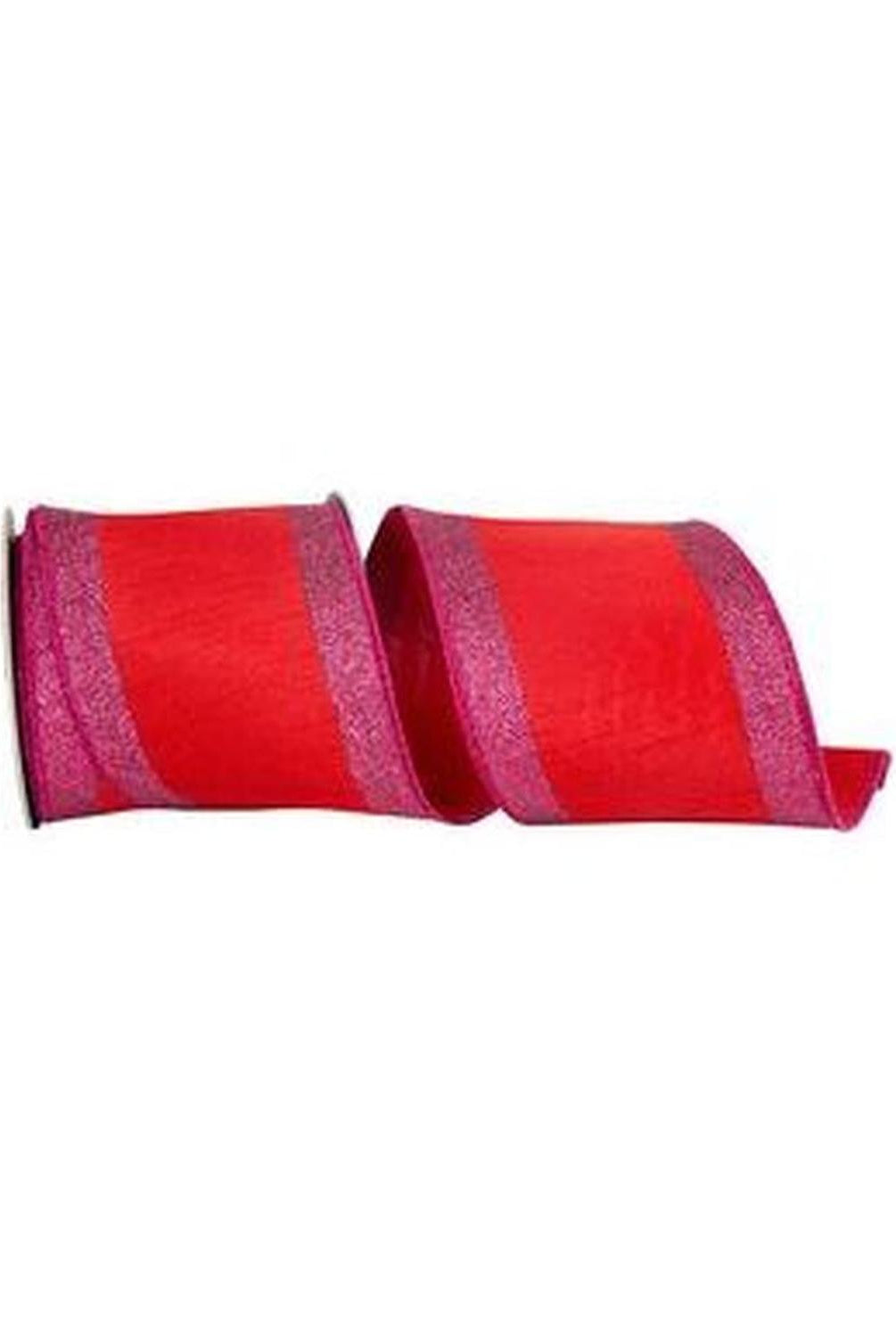 Shop For 4" Glitter Stripe Dupioni Ribbon: Red/Fuchsia (5 Yards)