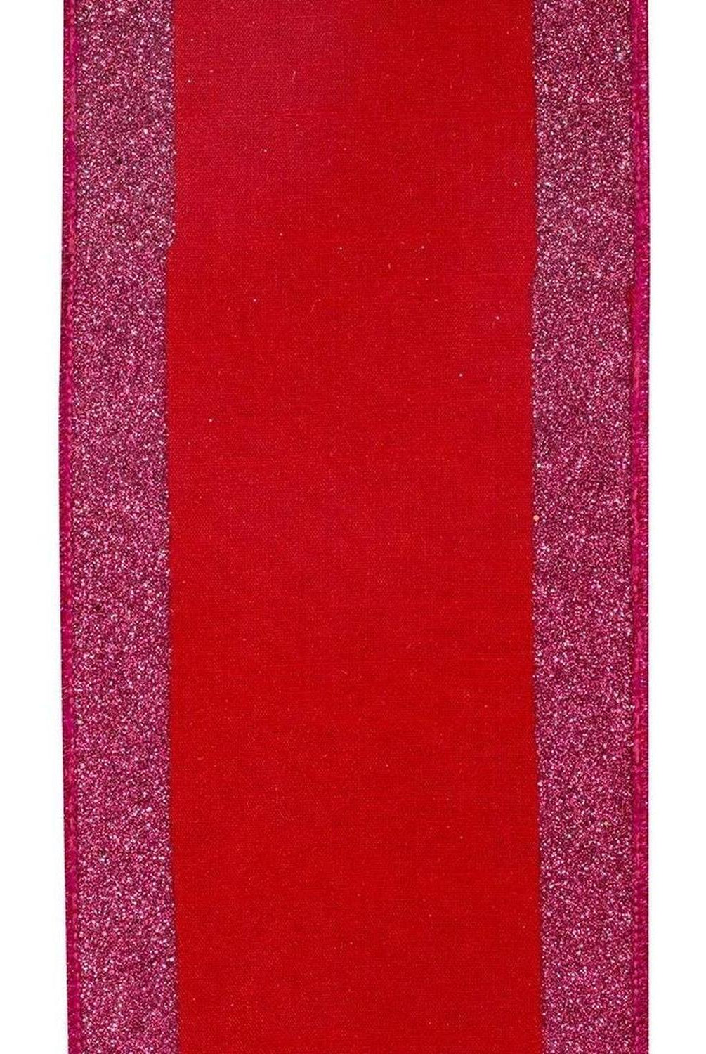 Shop For 4" Glitter Stripe Dupioni Ribbon: Red/Fuchsia (5 Yards)