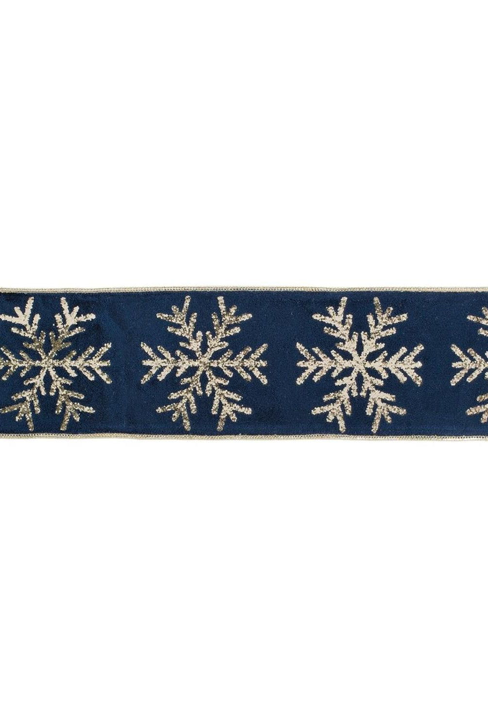 Shop For 4" Gold Snowflake Ribbon: Blue (5 Yards)
