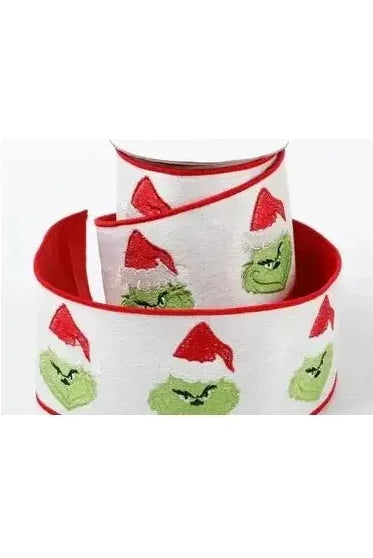 Shop For 4" Green Monster Dupion Ribbon: Red/White (5 Yards) at Michelle's aDOORable Creations