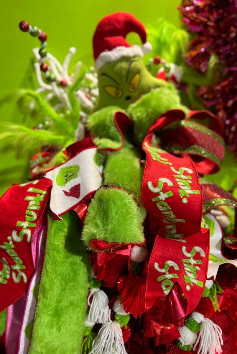 Shop For 4" Green Monster Dupion Ribbon: Red/White (5 Yards)