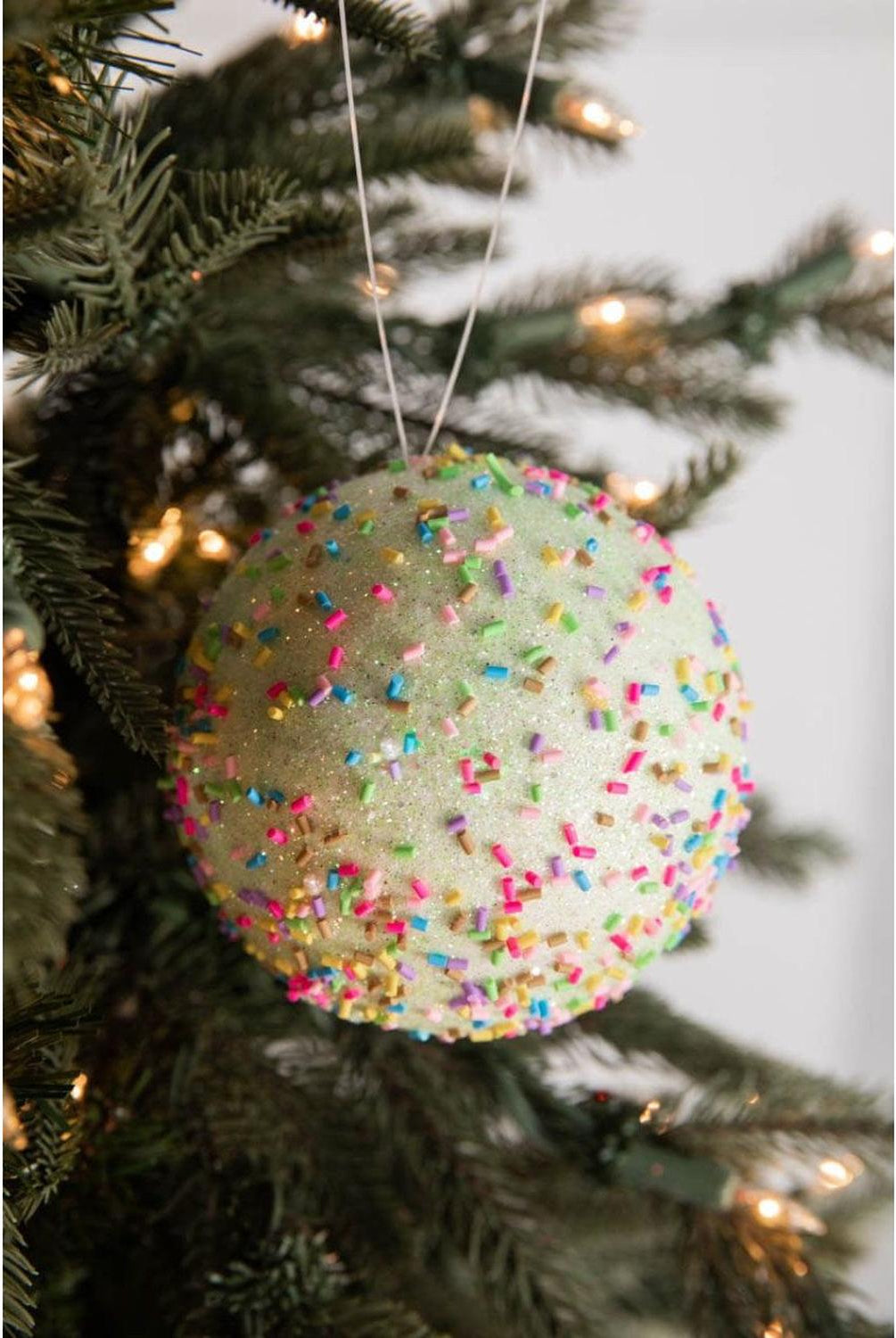 4” Green Sprinkle Ball Ornament