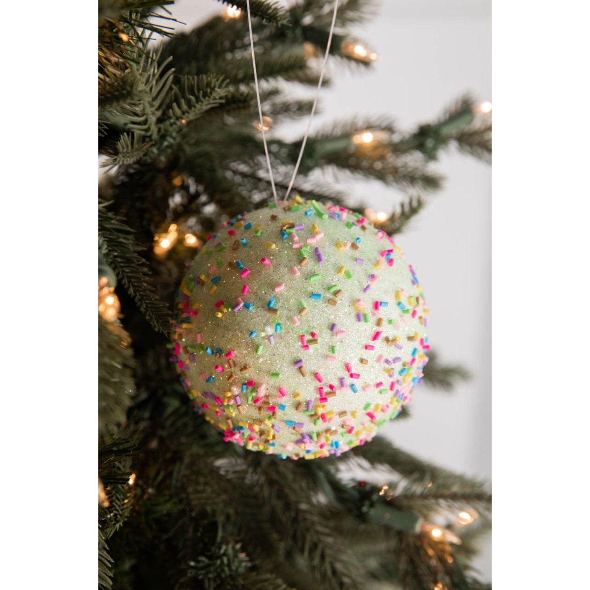 Shop For 4” Green Sprinkle Ball Ornament