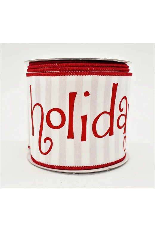Shop For 4" Happy Holidays Ribbon: Red/White (10 Yards)