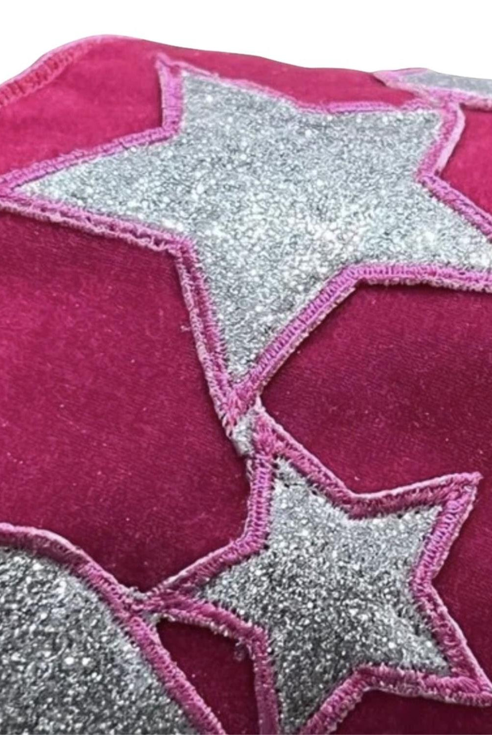 4" Hearts and Stars Velvet Ribbon: Hot Pink (5 Yards)