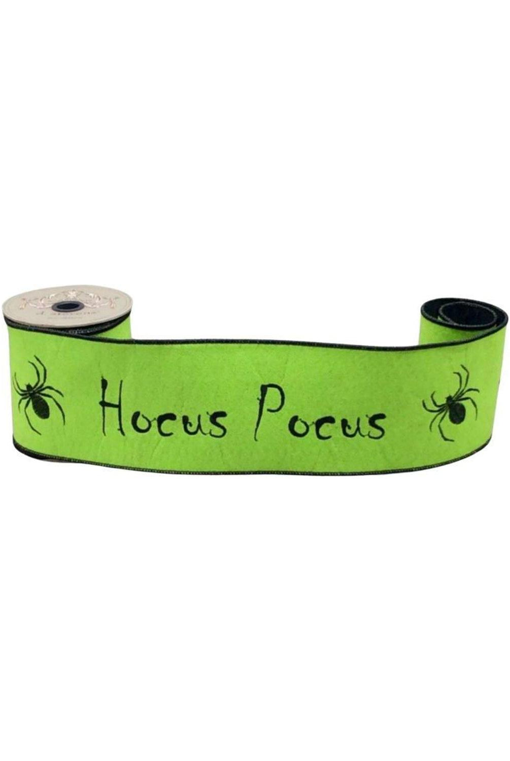 4" Hocus Pocus Felt Ribbon: Lime Green (5 Yards)