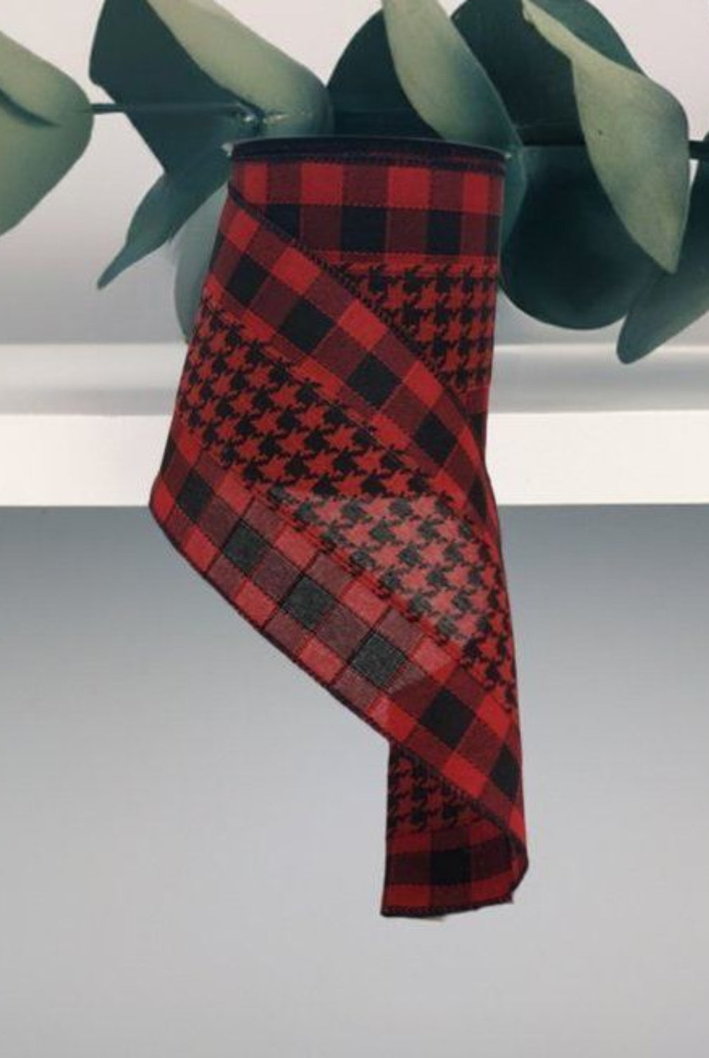 Shop For 4" Houndstooth Checked Ribbon: Red & Black ( (10 Yards) at Michelle's aDOORable Creations