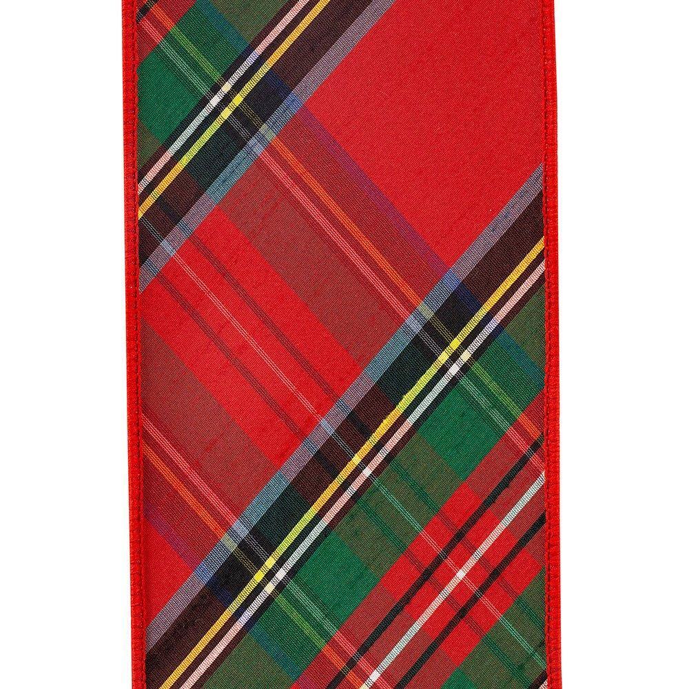 Shop For 4 in Plaid Dupioni Classic Ribbon: Red (5 Yards)