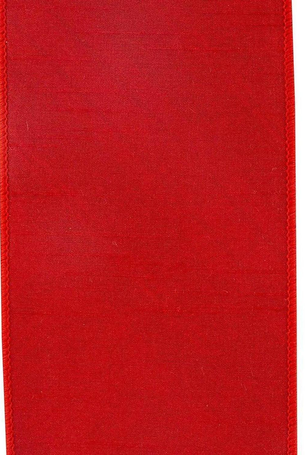 4 in Plaid Dupioni Classic Ribbon: Red (5 Yards)