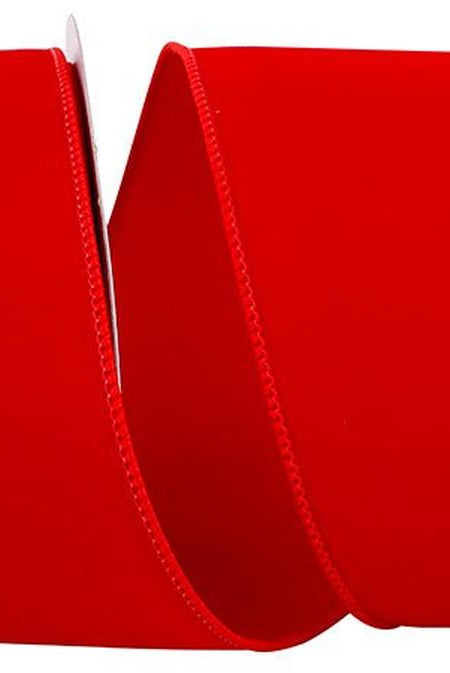4 inch Value Velvet Ribbon: Red (10 Yards)