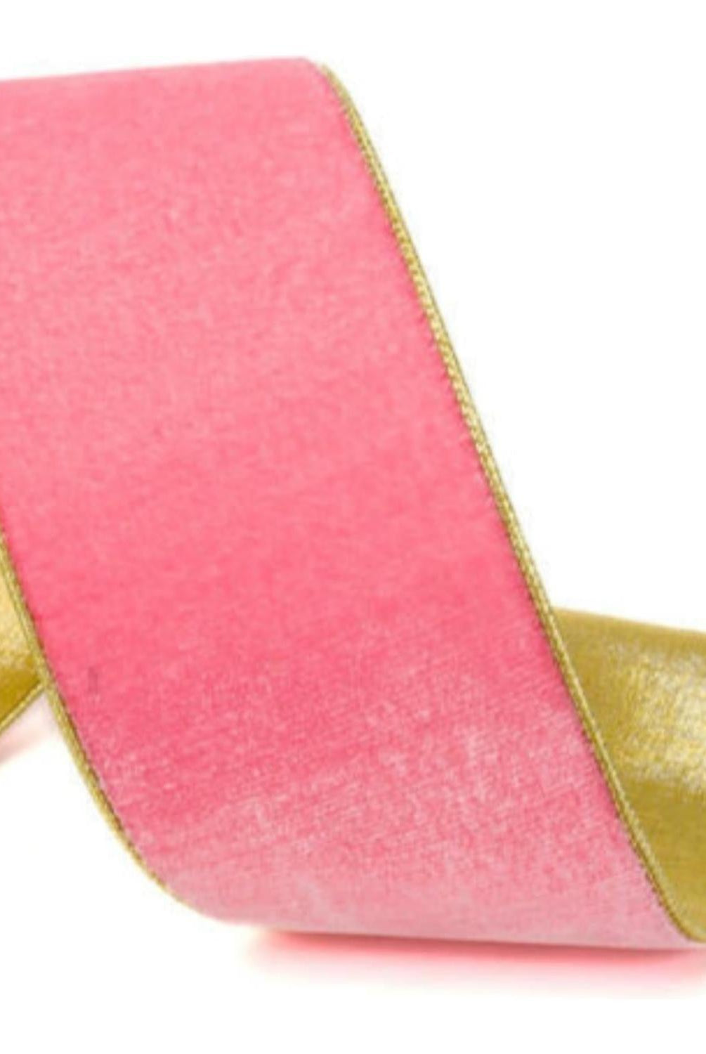 Shop For 4 inch Velvet Gold Fused Back Ribbon: Pink (10 Yards)