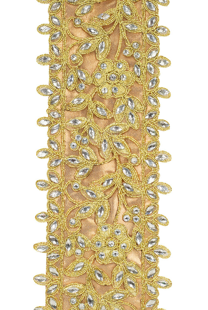 Shop For 4" Jewel Embroidery Opulence Ribbon: Gold (5 Yards)