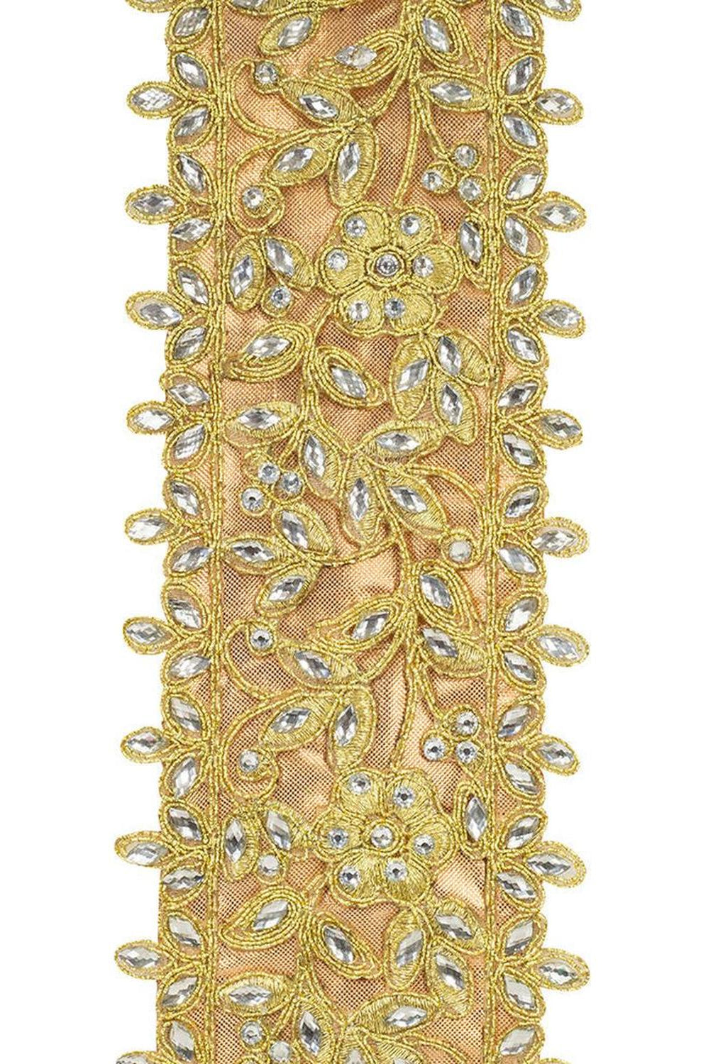 Shop For 4" Jewel Embroidery Opulence Ribbon: Gold (5 Yards)