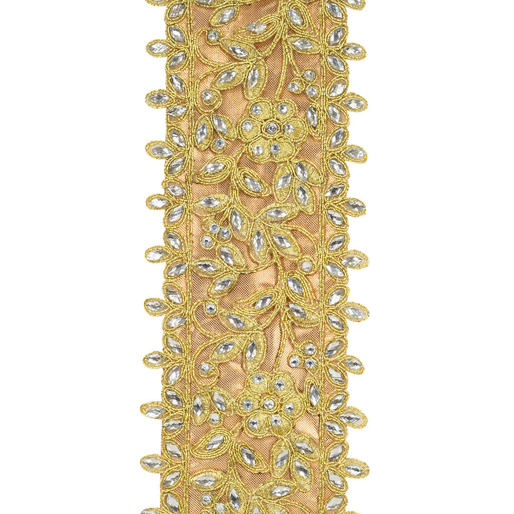 Shop For 4" Jewel Embroidery Opulence Ribbon: Gold (5 Yards)