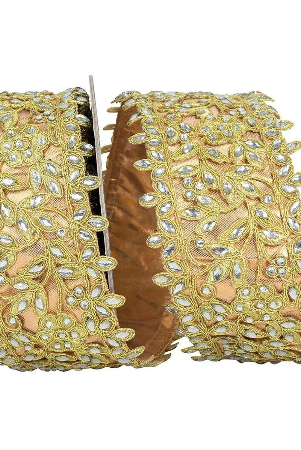 Shop For 4" Jewel Embroidery Opulence Ribbon: Gold (5 Yards)