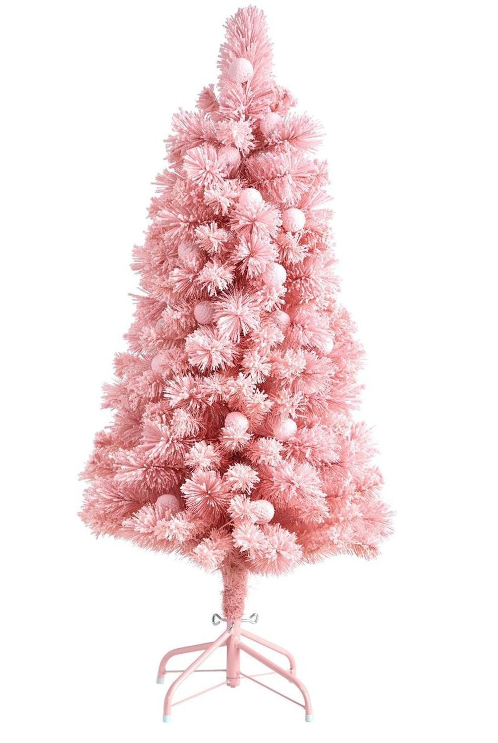4’ Holiday Frosted Pink Cashmere Christmas Tree with 30 Jumbo Multicolored Globe LED Lights