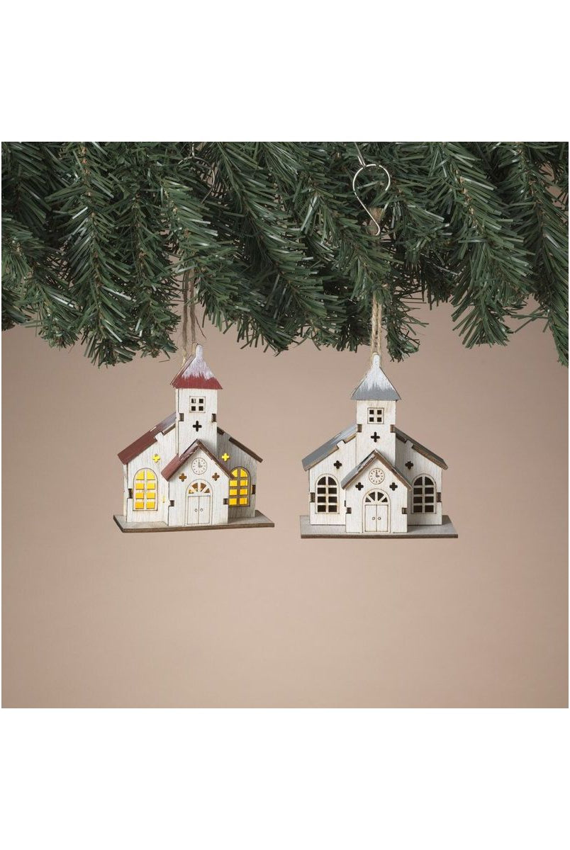 Shop For 4" Lighted Laser Wood Church Ornaments