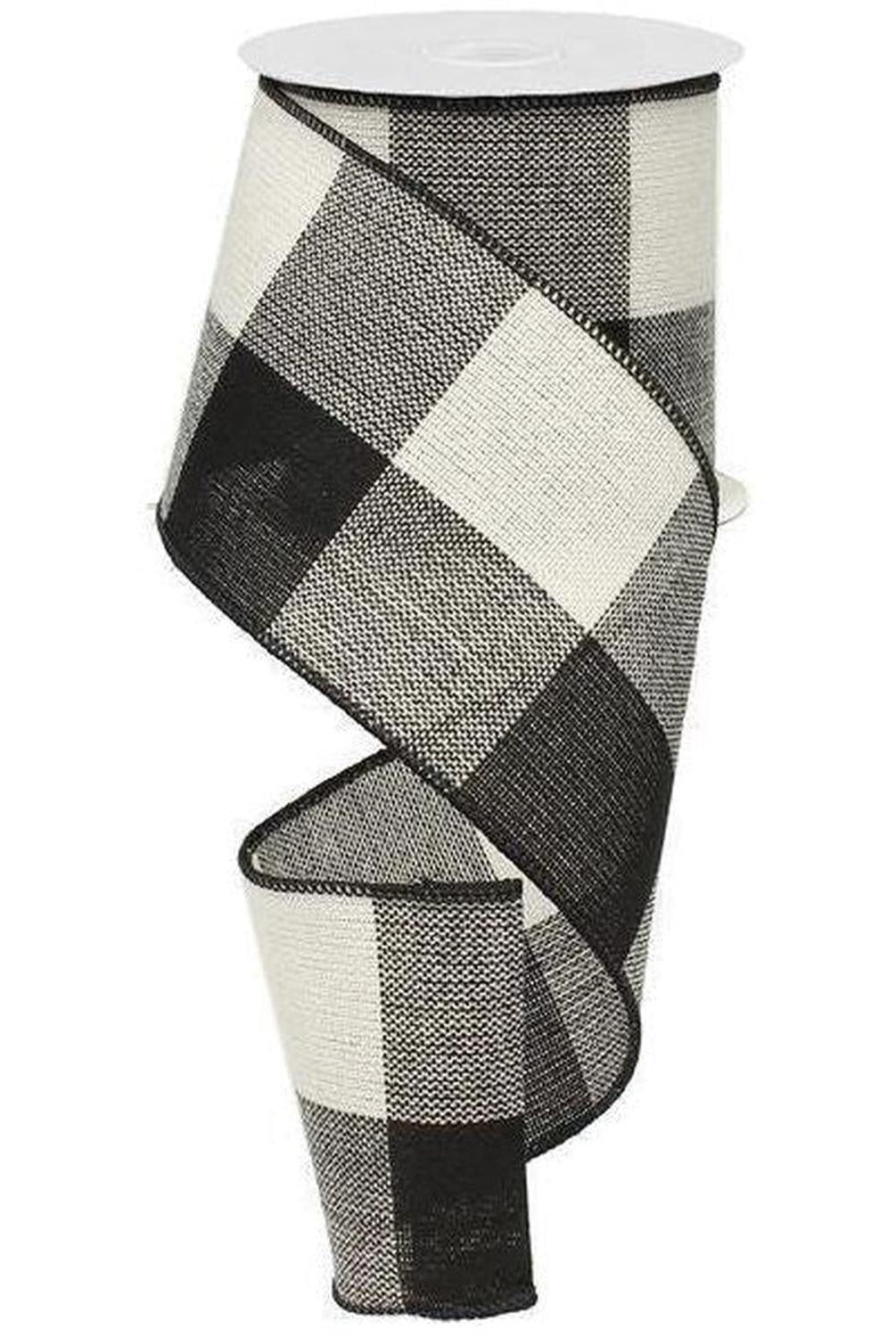 Shop For 4" Linen Checks Ribbon: Black & White (10 Yards)