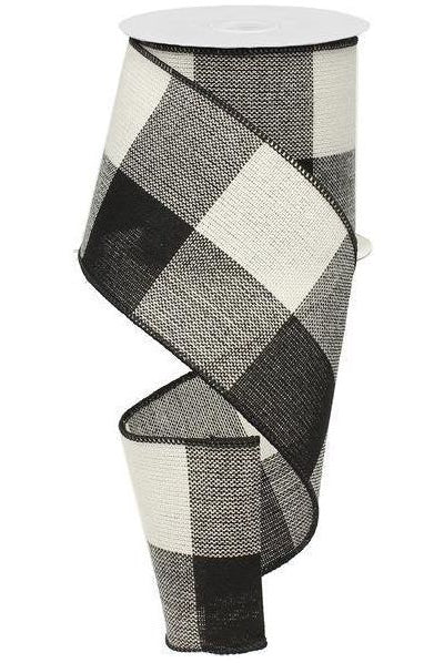 Shop For 4" Linen Checks Ribbon: Black & White (10 Yards)