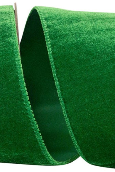 Shop For 4" Luxe Plush Velvet Ribbon: Holiday Green (10 Yards)