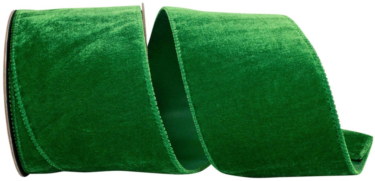 Shop For 4" Luxe Plush Velvet Ribbon: Holiday Green (10 Yards)
