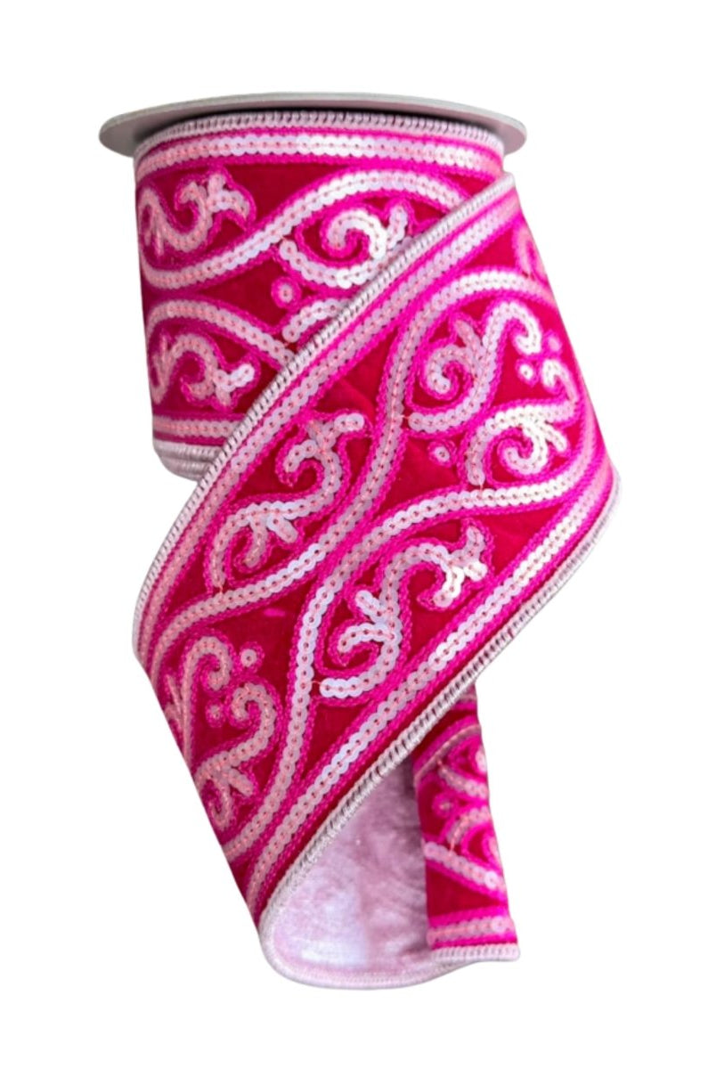 Shop For 4" Morris Tapestry Ribbon: Light Pink (5 Yards)