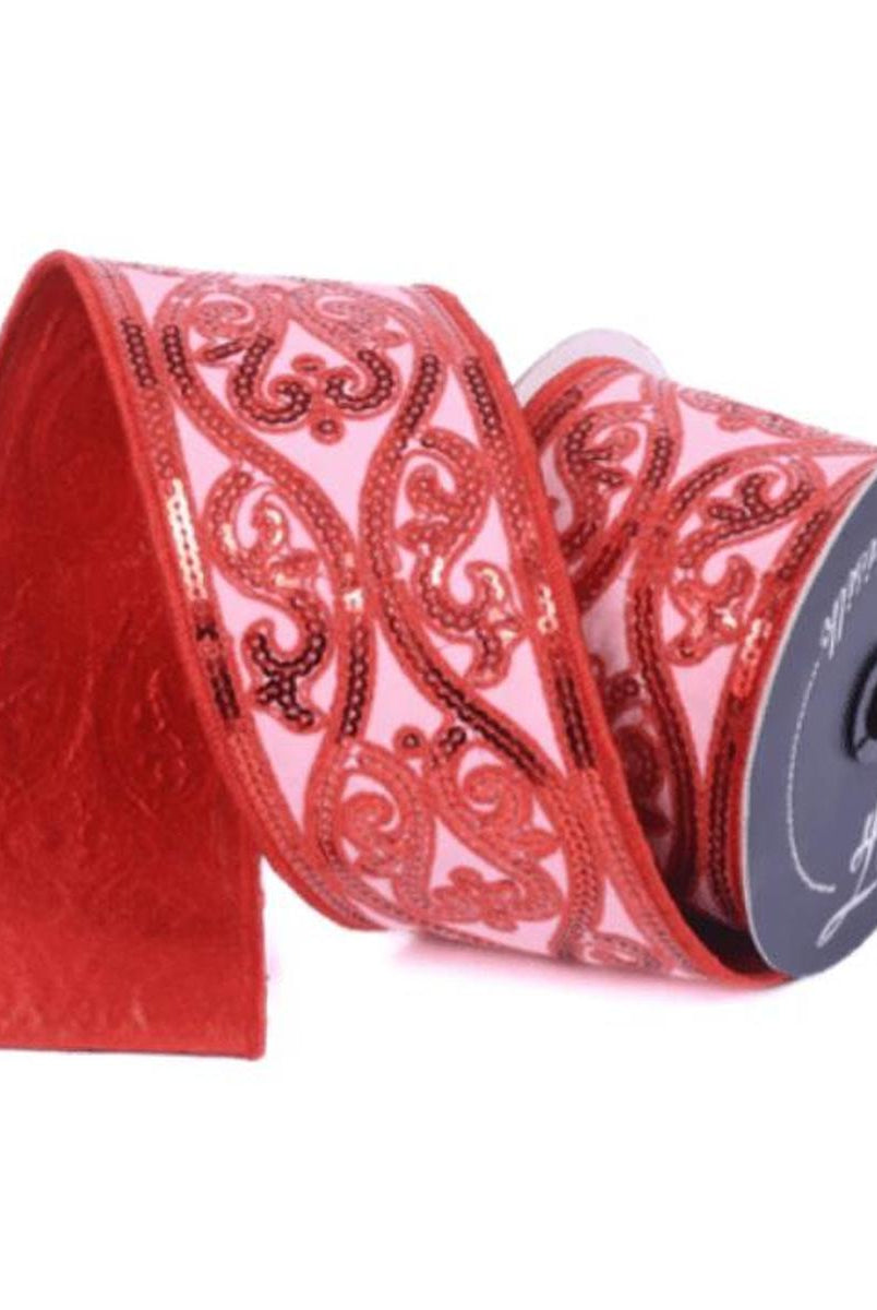 Shop For 4" Morris Tapestry Ribbon: Pink/Red (5 Yards)