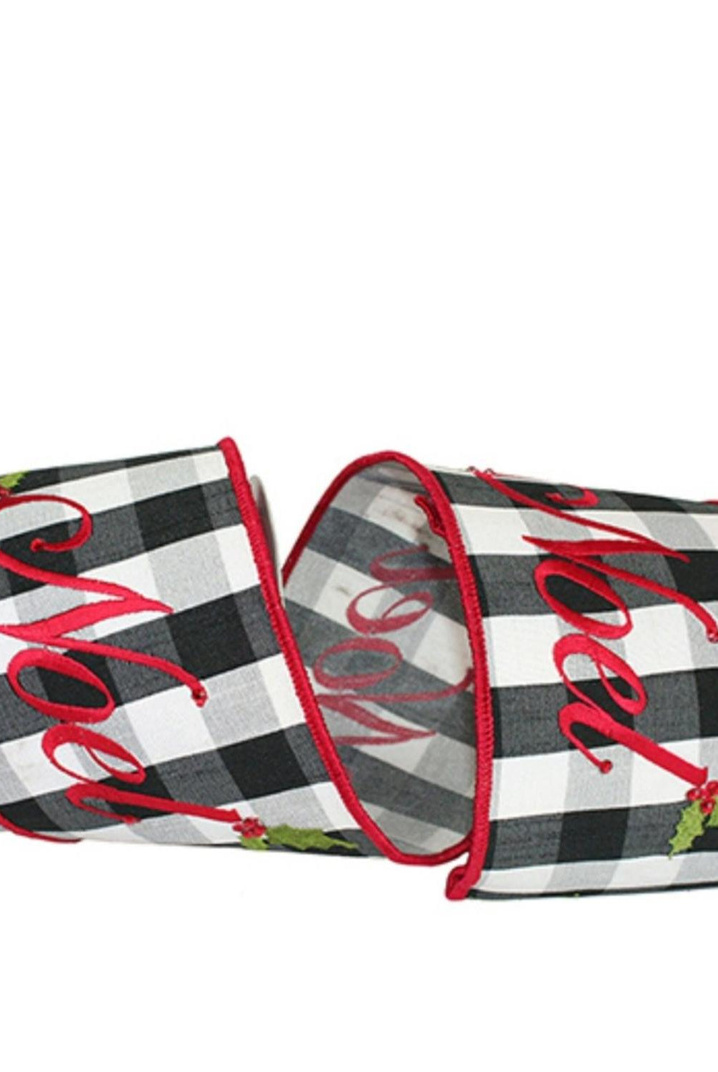 Shop For 4" Noel Check Embroidery Ribbon: Black & White (5 Yards)