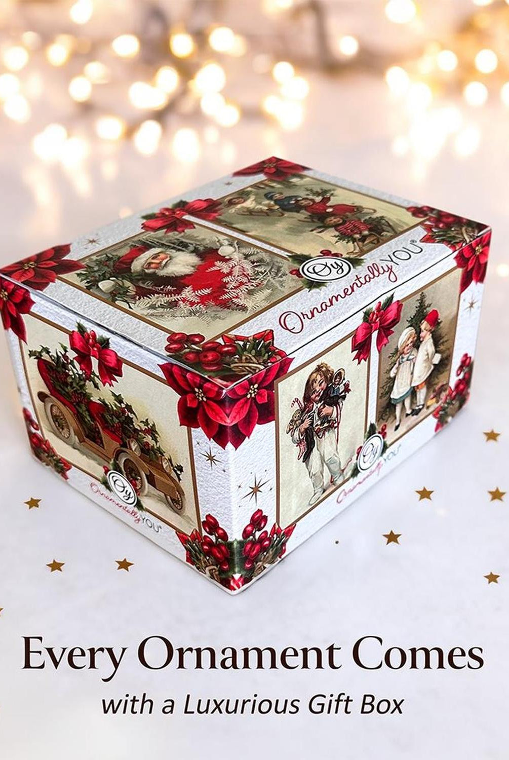 Nostalgic Victorian Christmas Girl Charming Set of 6 Ornaments, Vintage Old Fashioned Resin Holiday Decoration