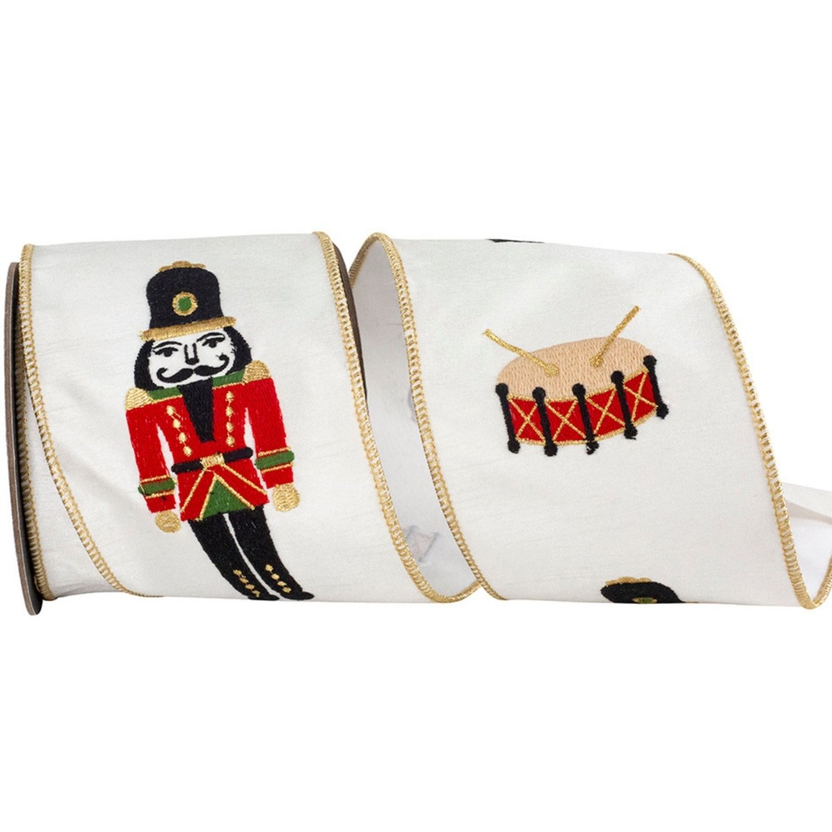 Shop For 4" Nutcracker Drum Ribbon: White (5 Yards)