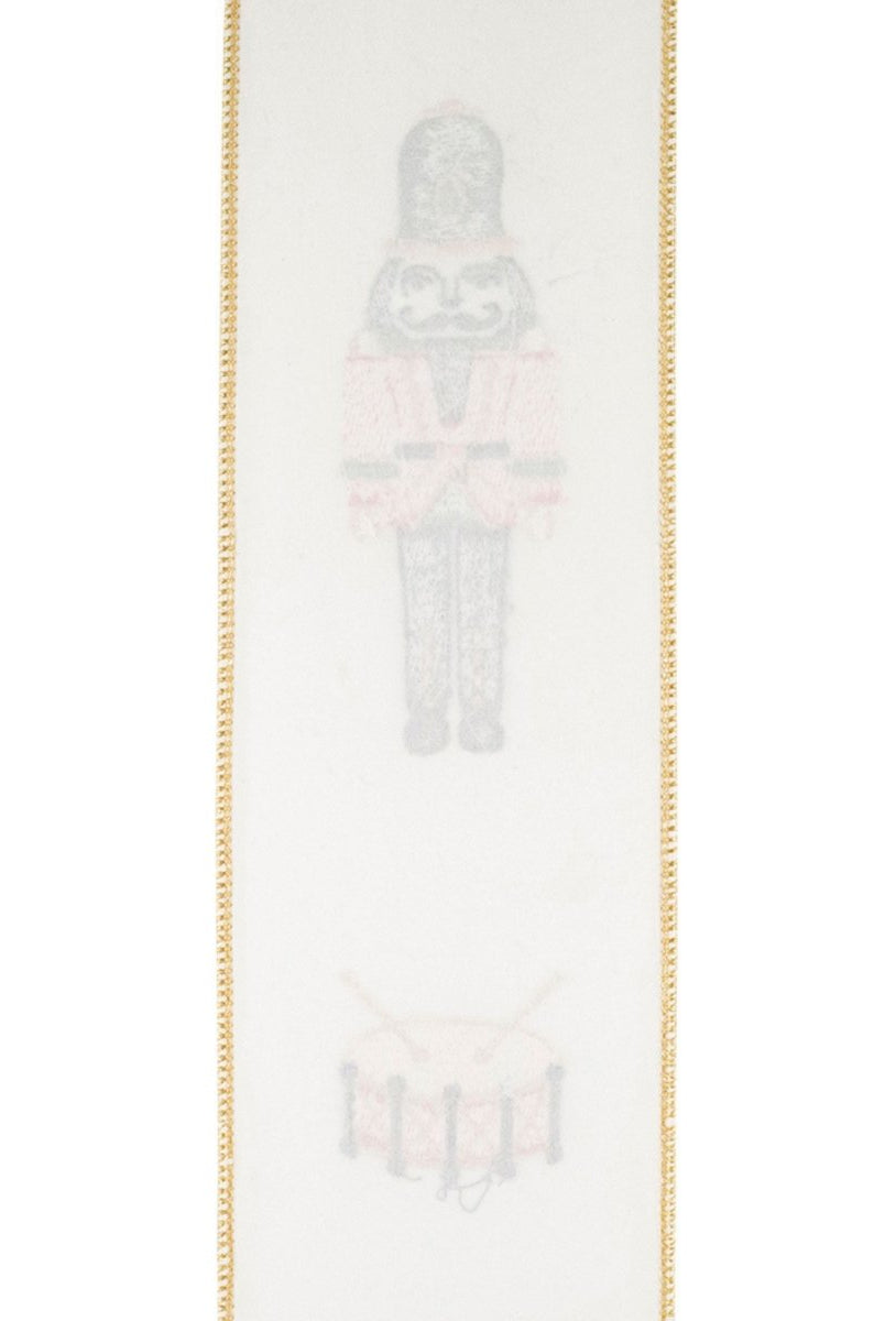 Shop For 4" Nutcracker Drum Ribbon: White (5 Yards)