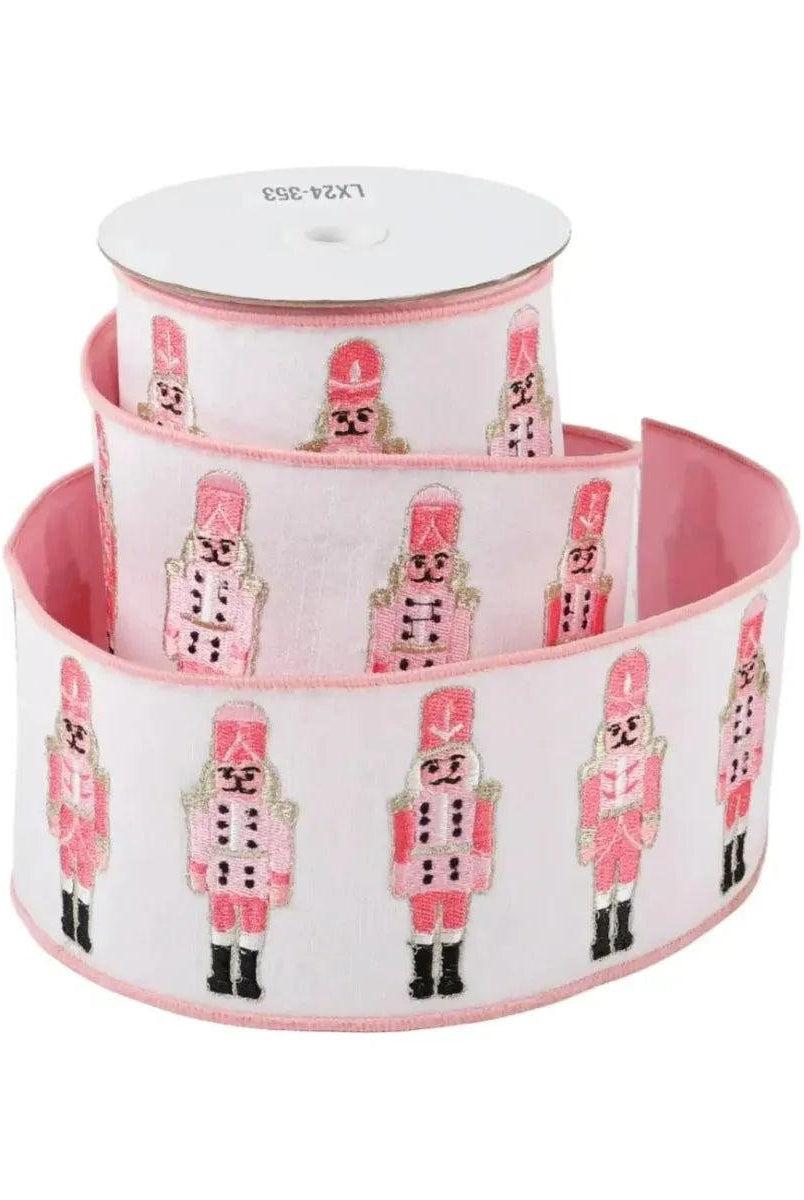 Shop For 4" Nutcracker Pink Dupion Ribbon: White (5 Yards)