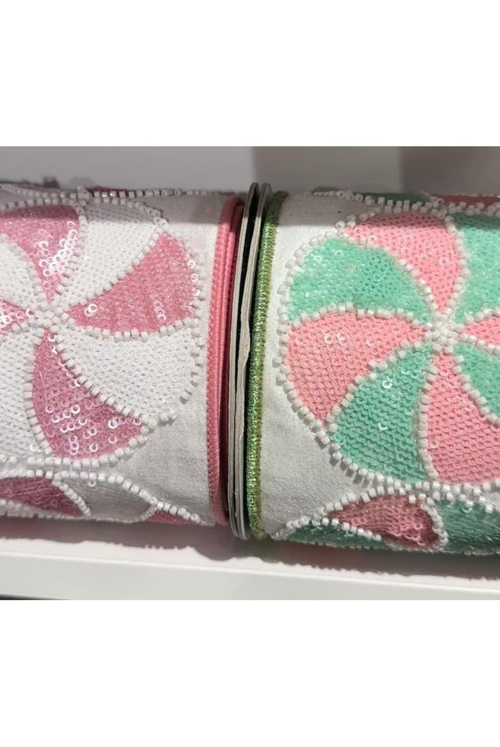 4" Peppermint Candies Ribbon: Pink/White (5 Yards)