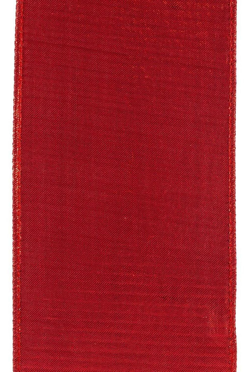 4" Pleated Metallic Lux Ribbon: Red (10 Yards)
