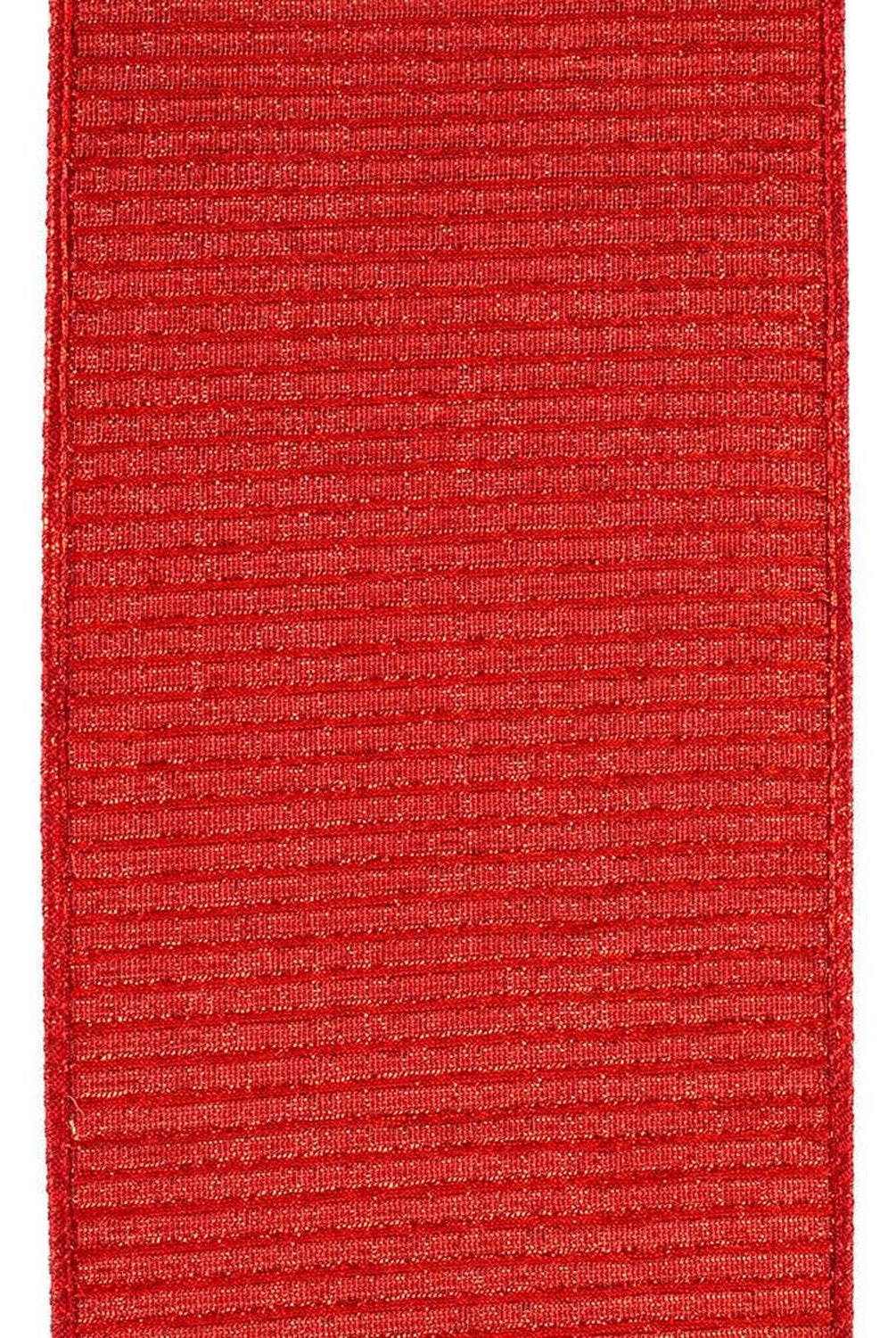 4" Pleated Metallic Lux Ribbon: Red (10 Yards)