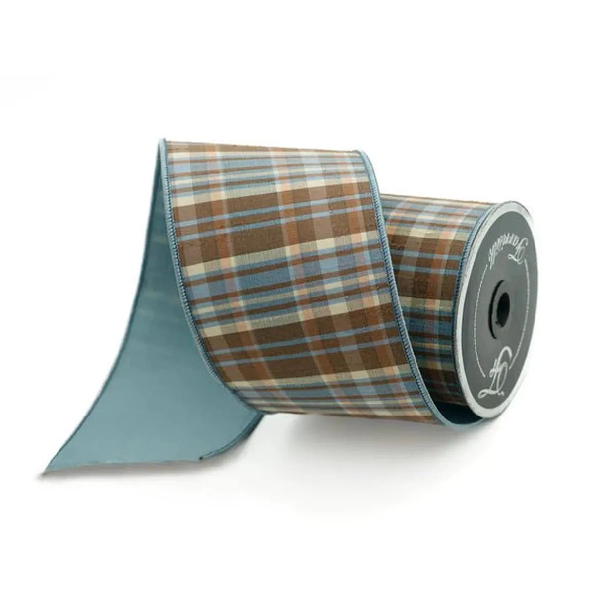 Shop For 4" Prescott Fall Plaid Ribbon: Blue/Chocolate (10 Yards)