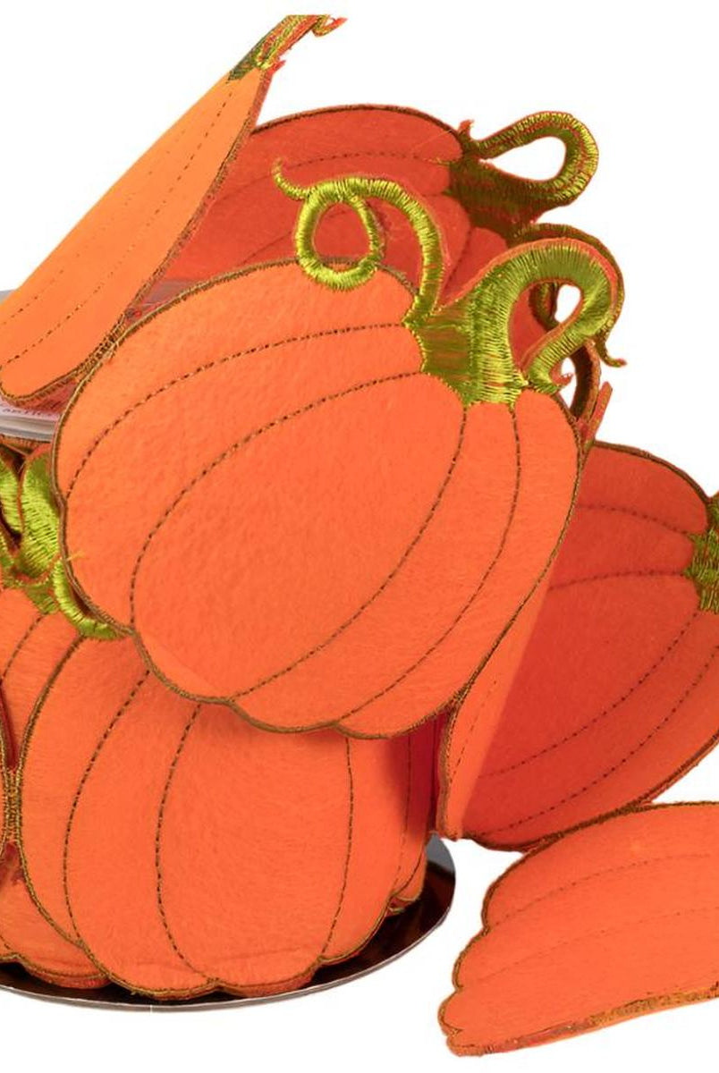 Shop For 4" Pumpkin Garland Ribbon: Orange (5 Yards)