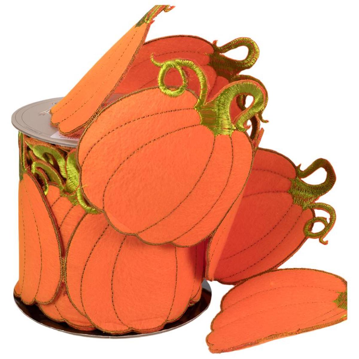 Shop For 4" Pumpkin Garland Ribbon: Orange (5 Yards)