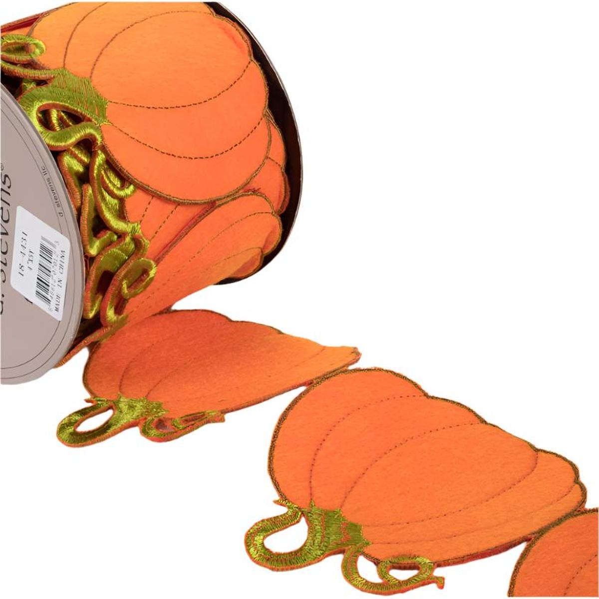 Shop For 4" Pumpkin Garland Ribbon: Orange (5 Yards)