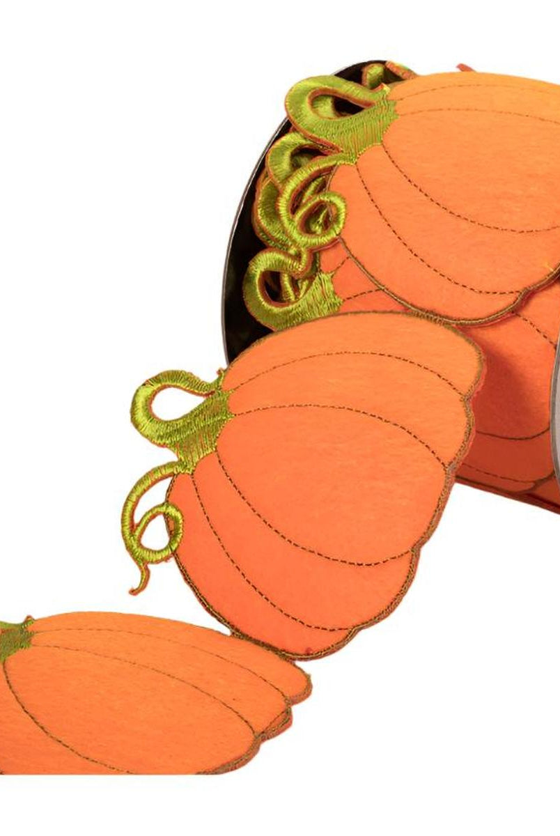 Shop For 4" Pumpkin Garland Ribbon: Orange (5 Yards)