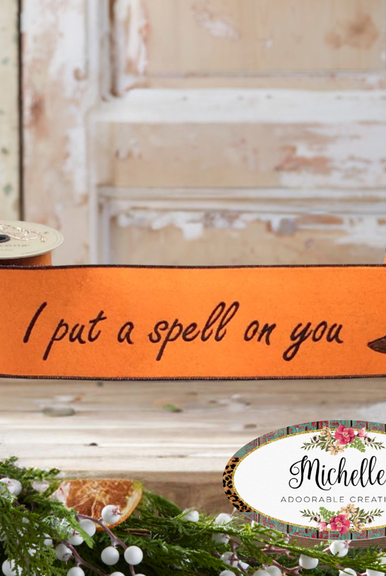 Shop For 4" Put a Spell On You Felt Ribbon: Orange (5 Yards)