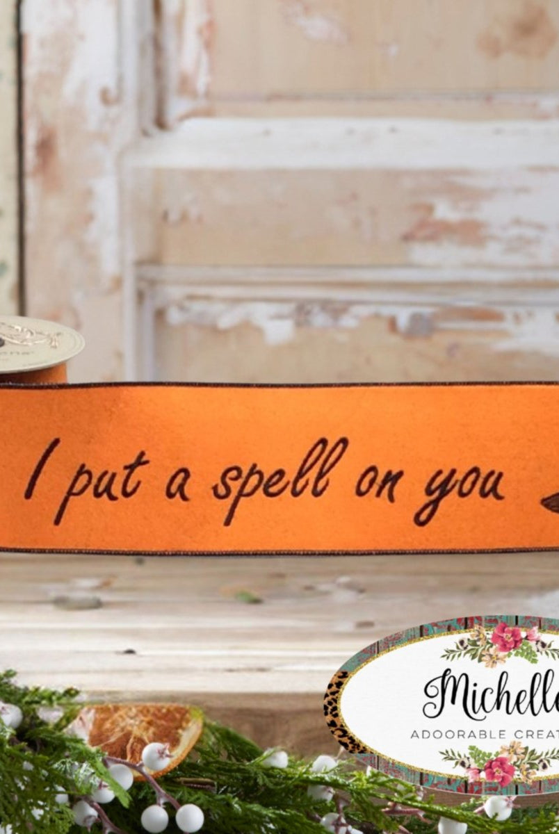 Shop For 4" Put a Spell On You Felt Ribbon: Orange (5 Yards)