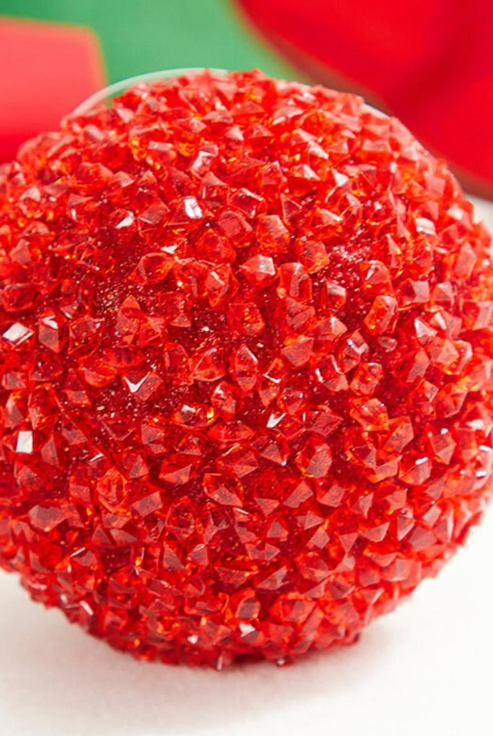 4" Red Crystal Ball Ornament