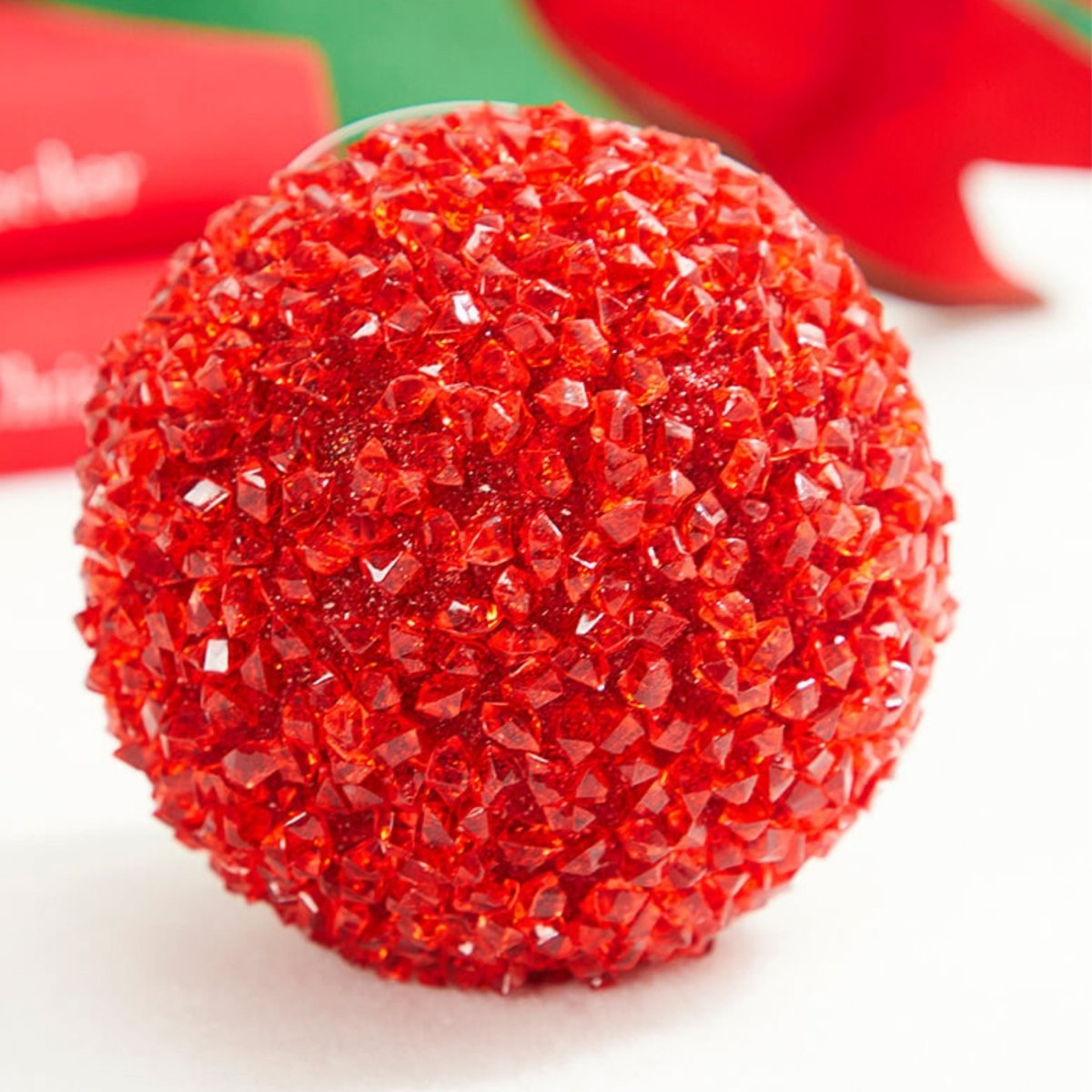 Shop For 4" Red Crystal Ball Ornament