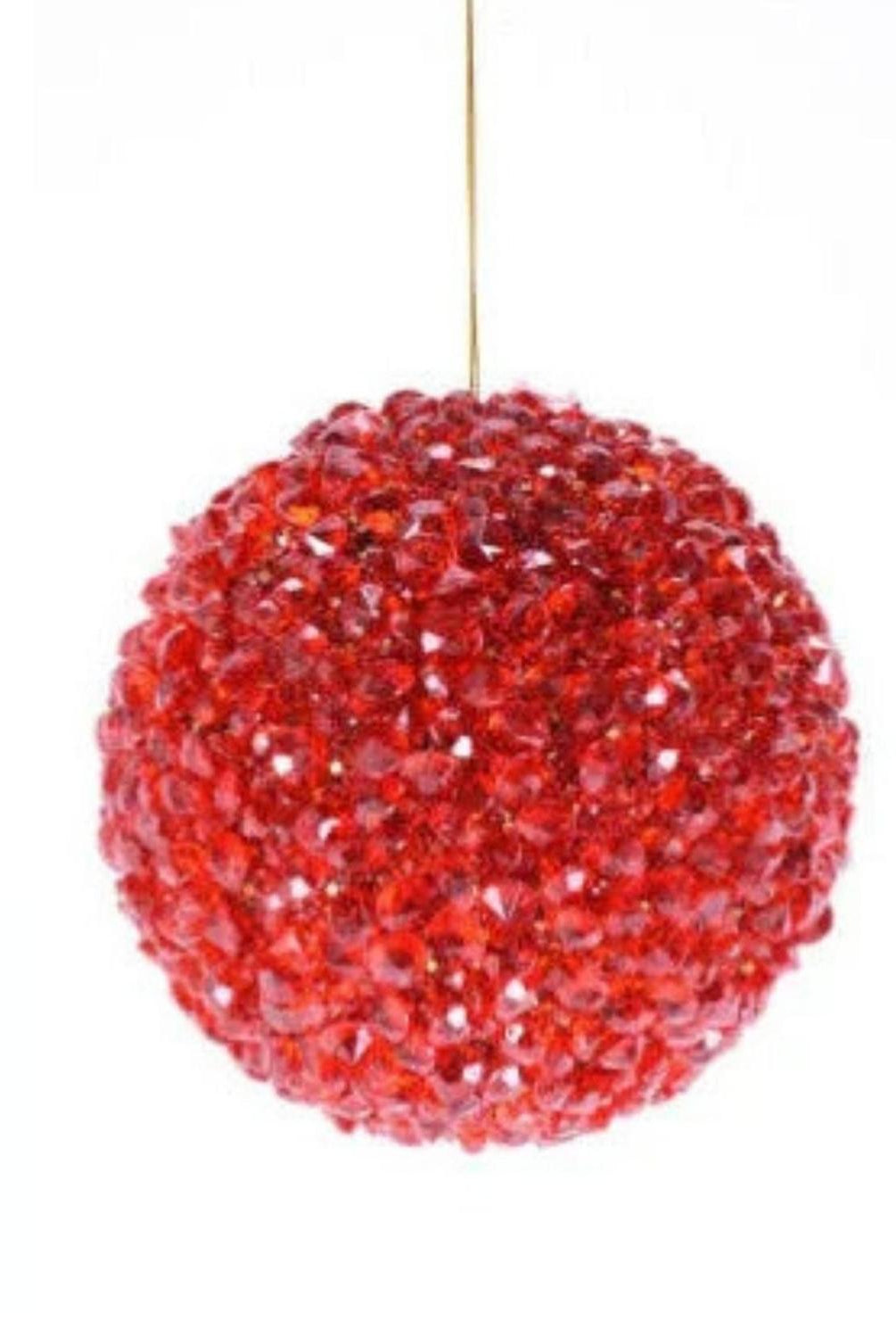 4" Red Crystal Ball Ornament