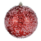 Shop For 4" Red Glitter Hail Ball Ornament
